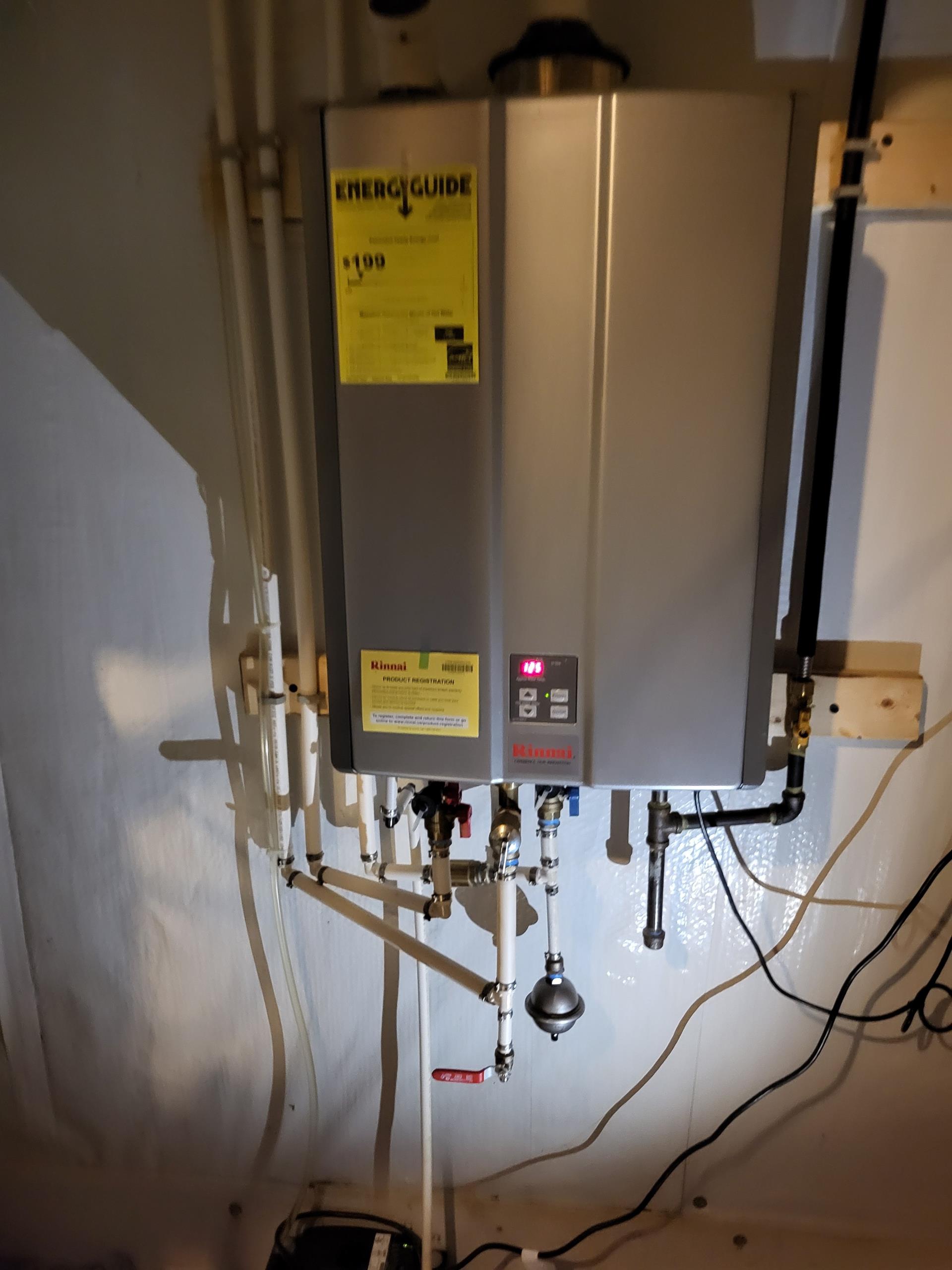 We came out to customers home to perform a descale and maintenance service on a tankless water heater. Once onsite, we connected our flush kit and ran descaling solution through the system to break down and remove the scale. Once flush was complete, we ran clean water through the lines to rinse everything out. We then turned the tankless unit back on, checked for proper operation.
