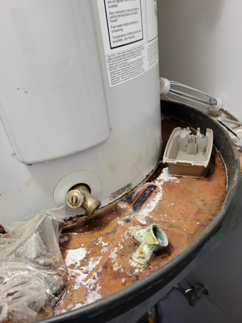 We were called out after our customer noticed there was a leak near the water fountain. Once onsite, we determined that the bottle filler attached to the water fountain is leaking whenever the water is turned on. During inspection, we also discovered the water heater is leaking as well. We advised the customer on repair and replacement options to stop the leaks and prevent any additional water damage.   
