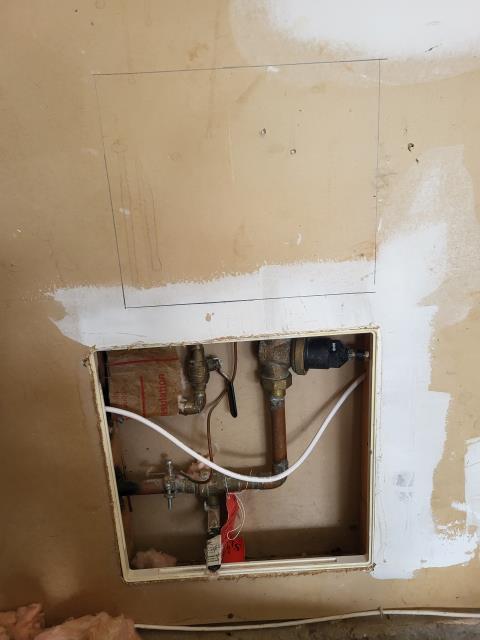 We responded to our customer regarding a whistling noise coming from the toilet when the water was running. Upon inspection, we found that the sound was caused by the toilets fill valve under excessive water pressure. We tested the homes water pressure and found it reading 105 PSI, which is above the recommended range for residential plumbing systems. We replaced the existing pressure reducing valve(PRV) and installed a new fill valve in the toilet. After installation, we rechecked the pressure to ensure it was within proper operating limits.