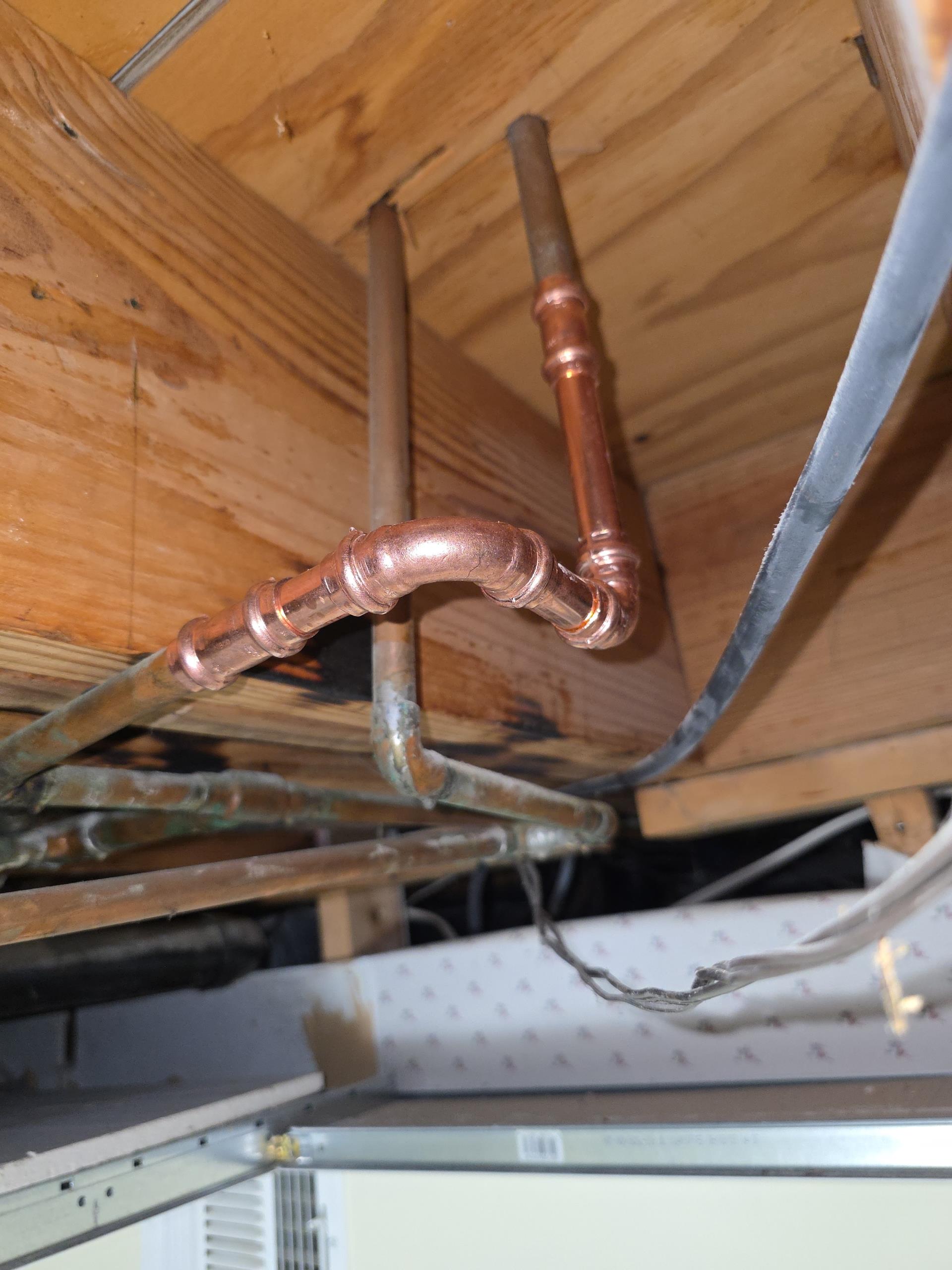Marietta, GA - We where called out for a pin hole leak in a copper water line. Marietta, GA - We where called out for a pin hole leak in a copper water line.