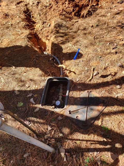 We responded to our customers home due to issues with the existing main water line. Once on site, we removed the existing main water line and installed a new 175-foot water line running from the water meter to the home, ensuring reliable water flow and proper pressure throughout the system. During installation, we also installed a new meter ripple, dual check valve, and  main shut off valve at the meter to bring the system up to current standards. Once the work was completed, we pressurized the new line and performed a full system test to confirm leak free operation. We responded to our customers home due to issues with the existing main water line. Once on site, we removed the existing main water line and installed a new 175-foot water line running from the water meter to the home, ensuring reliable water flow and proper pressure throughout the system. During installation, we also installed a new meter ripple, dual check valve, and  main shut off valve at the meter to bring the system up to current standards. Once the work was completed, we pressurized the new line and performed a full system test to confirm leak free operation.