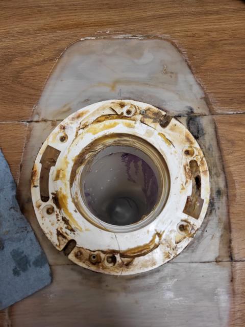We responded to our customer for a bathroom plumbing repair due to issues under the sink and at the toilet. Once on site, we replaced the trap primer located underneath the cabinet to ensure proper water flow and maintain the floor drain's seal. We then removed the toilet to replace the damaged toilet flange  and reset the toilet with a new wax ring to create a secure, watertight connection. Once all work was completed, we tested the plumbing system to confirm leak free and proper operation.

