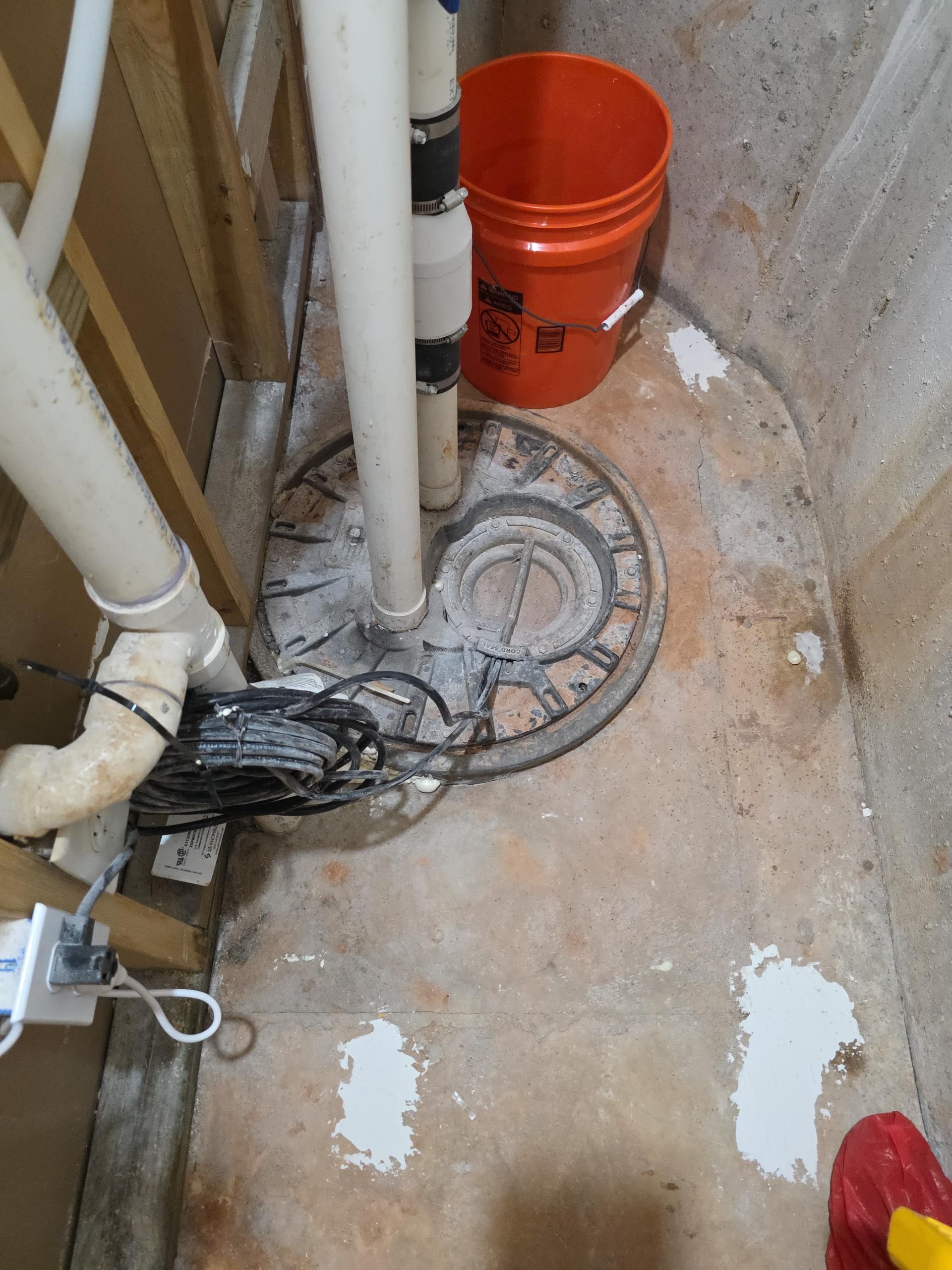 Douglasville, GA - Customer was complaining of sewer gas smell in basement. Found smell strongest in basement bath by sewer ejector pump. sealed pumped lid with foam first for process of elimination. If smell goes away, pump lid will have to be replaced with new seals. Douglasville, GA - Customer was complaining of sewer gas smell in basement. Found smell strongest in basement bath by sewer ejector pump. sealed pumped lid with foam first for process of elimination. If smell goes away, pump lid will have to be replaced with new seals.