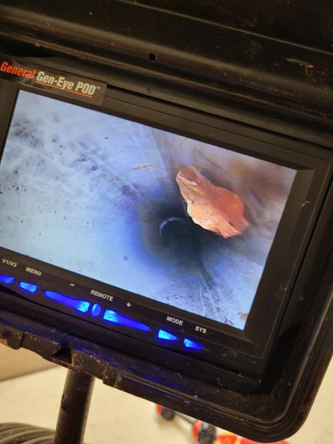 We responded to our customer to perform drain cleaning after our customer noticed slow drain fixtures and gurgling sounds coming from multiple drain. Upon arrival, we ran an extensive sewer camera inspection to evaluate the blockage and overall condition of the drain system. The camera inspection helped us locate areas of build up, scale and possible root intrusion. After inspection, we performed a drain cleaning to clear the main sewer line and restore proper flow. Once completed, we verified that the line was flowing properly.