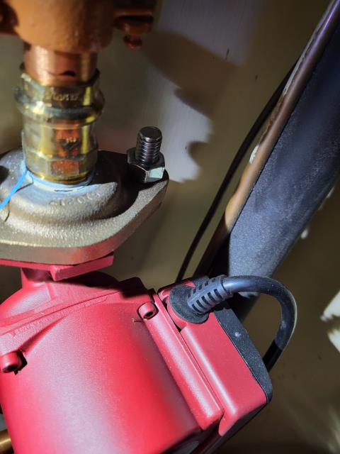 We responded to our customer to investigate a no hot water issue in the lower kitchen of building. Once on site, we traced the hot water line from the kitchen and found that it ties into the recirculation pump located in the water heater room. Upon arrival, we discovered that the recirculating pump was unplugged, which can prevent hot water from circulating properly though the system. After plugging back the pump back in and running water for about an hour, there was still no hot water reaching the kitchen fixture. We tested the valve located above the pump and found that shutting it off also stopped water flow to the kitchen's hot side, confirming the two are connected. Further troubleshooting will be needed to determine if the issue is with the pump or the recirculation itself. We plan to return and continue testing when the building is empty so we can safely turn the water on and off without interrupting daily use.