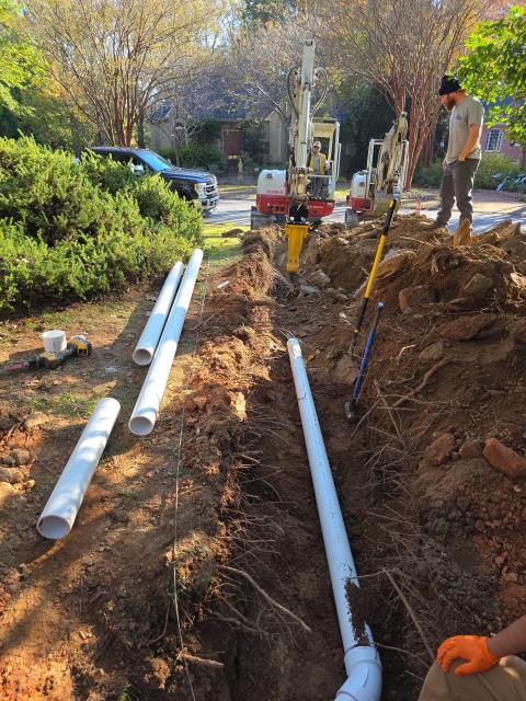 We responded to our customer to complete a sewer line replacement from the house to the county tap. The existing line had been experiencing ongoing backups and slow drainage, indicating a break or heavy blockage in the underground piping. Once on site , we located and exposed the damaged section, we removed the old sewer line and installed new piping to ensure proper flow from the home to county connection. Once the installation was complete, we performed a full water and flow test to confirm the line was clear and leak free.   





