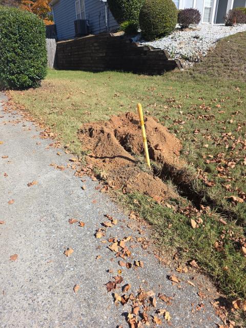 We responded to our customer to reroute the home's main water line service for improved access and functionality. The existing line was relocated from the meter to the back side of the house, then extended into back room of the garage, where it was tied back into the existing interior water line. Once on site, we excavated a trench from the meter to the new entry point at the rear end of the property and installed a new water service line using durable piping. Once inside the structure, we extended the new piping into the back room of the garage, where we reconnected it to the existing interior water line. After restoring water service, we verified proper flow, pressure, and operation throughout the home.