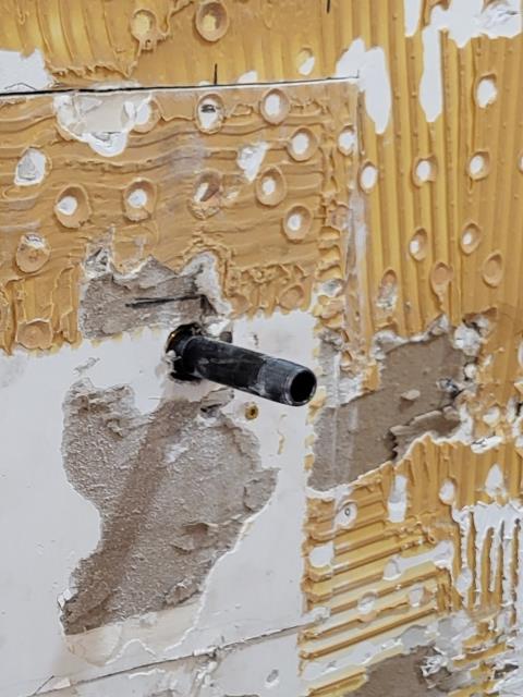 We responded to our customer after they requested a new pot filler installation to make cooking more convenient and to avoid carrying heavy pots of water from the sink to the stove. Once on site, we roughed in the dedicated water line for the pot filler and placed a quarter turn shut off valve in the basement drop ceiling for easy access and control of the water supply. Installing the shut off valve in this location allows for maintenance or isolation of the line without affecting the rest of the home's plumbing system. The supply line was routed and secured to ensure proper support and long term durability. Once the pot filler is mounted and the final trim work is completed, we will return to make the final connections. 