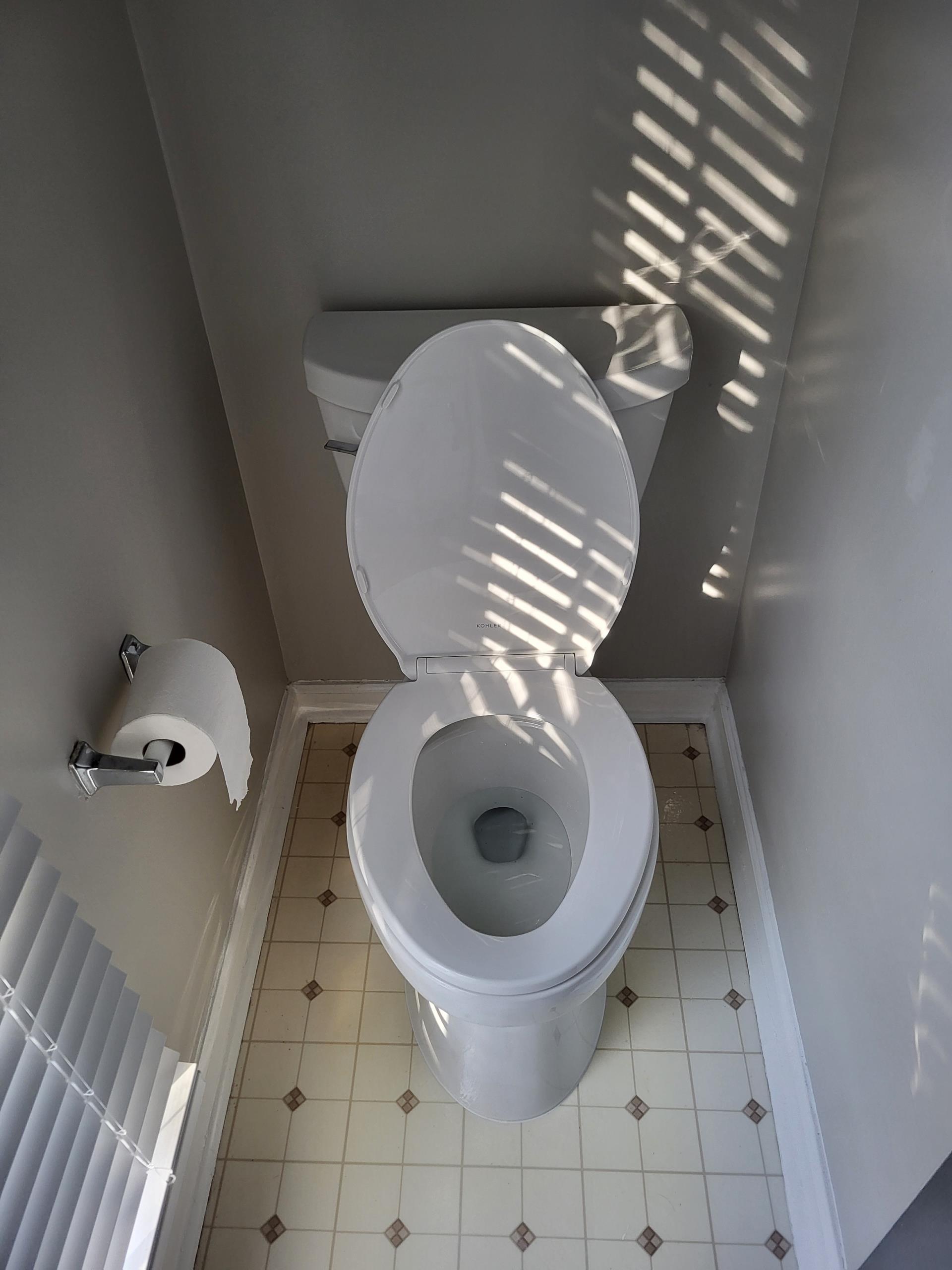 We responded to our customers home to remove the existing toilet and replace it with a new Kohler Cimarron equipped with a soft close seat. Once on site, we shut off the water at the angle stop, drained and disconnected the old toilet, and inspected the toilet flange and floor for any damage. We installed a new wax ring and flange bolts, set the Kohler Cimarron in place, torqued the closet bolts evenly to ensure a secure, level fit. After reconnecting the water supply and installing the soft close seat, we cycled the fill valve and ran multiple flushes to confirm proper flush performance and correct tank refill. We checked for leak free operation at the base, supply connection, and tank bolts, recaulked around the base, and cleaned the work area.