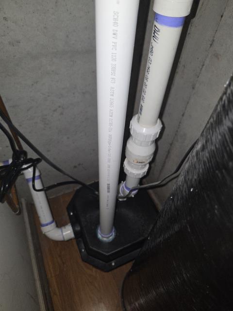 We responded to our customers home to replace a customer supplied kitchenette pump for the basement sink. After installation, we tested to confirm leak free operation. During our visit, we also inspected a leaking toilet in the powder room, which was leaking from underneath the tank when flushed. We removed the the tank and replaced the 3" gasket and reinstalled toilet tank. After completion we tested for leak free operation.