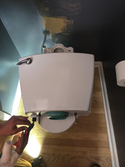 We responded to our customers home to replace a customer supplied kitchenette pump for the basement sink. After installation, we tested to confirm leak free operation. During our visit, we also inspected a leaking toilet in the powder room, which was leaking from underneath the tank when flushed. We removed the the tank and replaced the 3" gasket and reinstalled toilet tank. After completion we tested for leak free operation.