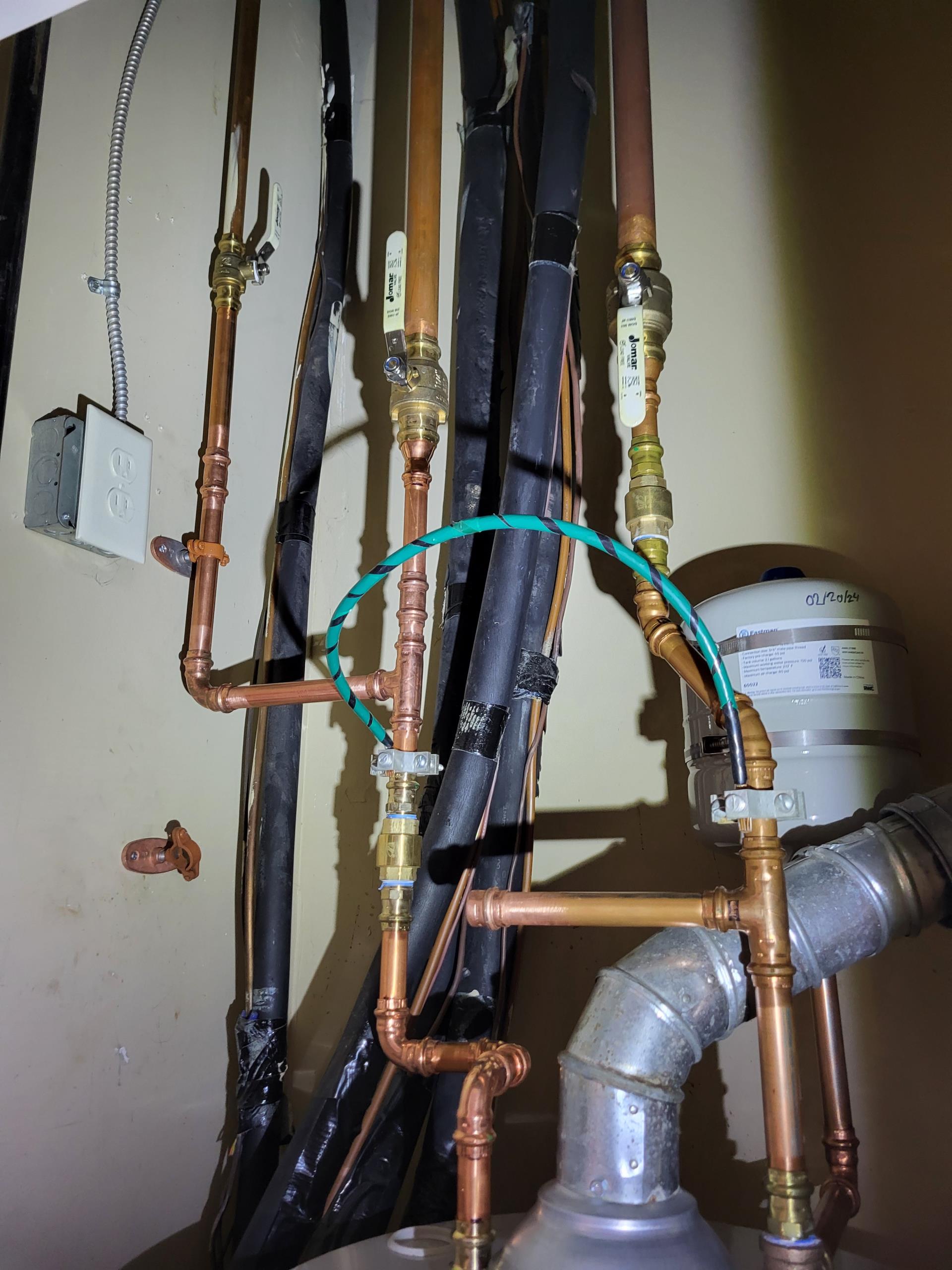 We responded to our customer because they were not getting hot water at their kitchen faucet. Upon arrival, after inspecting the supply lines, we discovered that the hot water pipe feeding the kitchen had been mistakenly tied to the cold side plumbing, preventing hot water from reaching the fixture. We disconnected the incorrect line, rerouted the hot water pipe, and securely connected it to the proper hot side piping. Once the correction was made, we flushed the lines at the kitchen faucet to restore full hot and cold water functionality. We then inspected all connections for leak free operation and verified proper temperature at the fixture. 