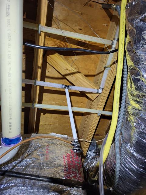 We responded to our customer's home to update the water supply feeding their whole home humidifier. After inspecting the existing setup, we determined the humidifier water line was connected to the cold water side. We rerouted and reconnected the line to the hot water supply, ensuring proper flow and improved performance for the unit. All fittings, valves, and connections were securely tightened and checked for proper alignment. Once the installation was complete, we pressurized the system and ran water through the new line to confirm leak free operation. 