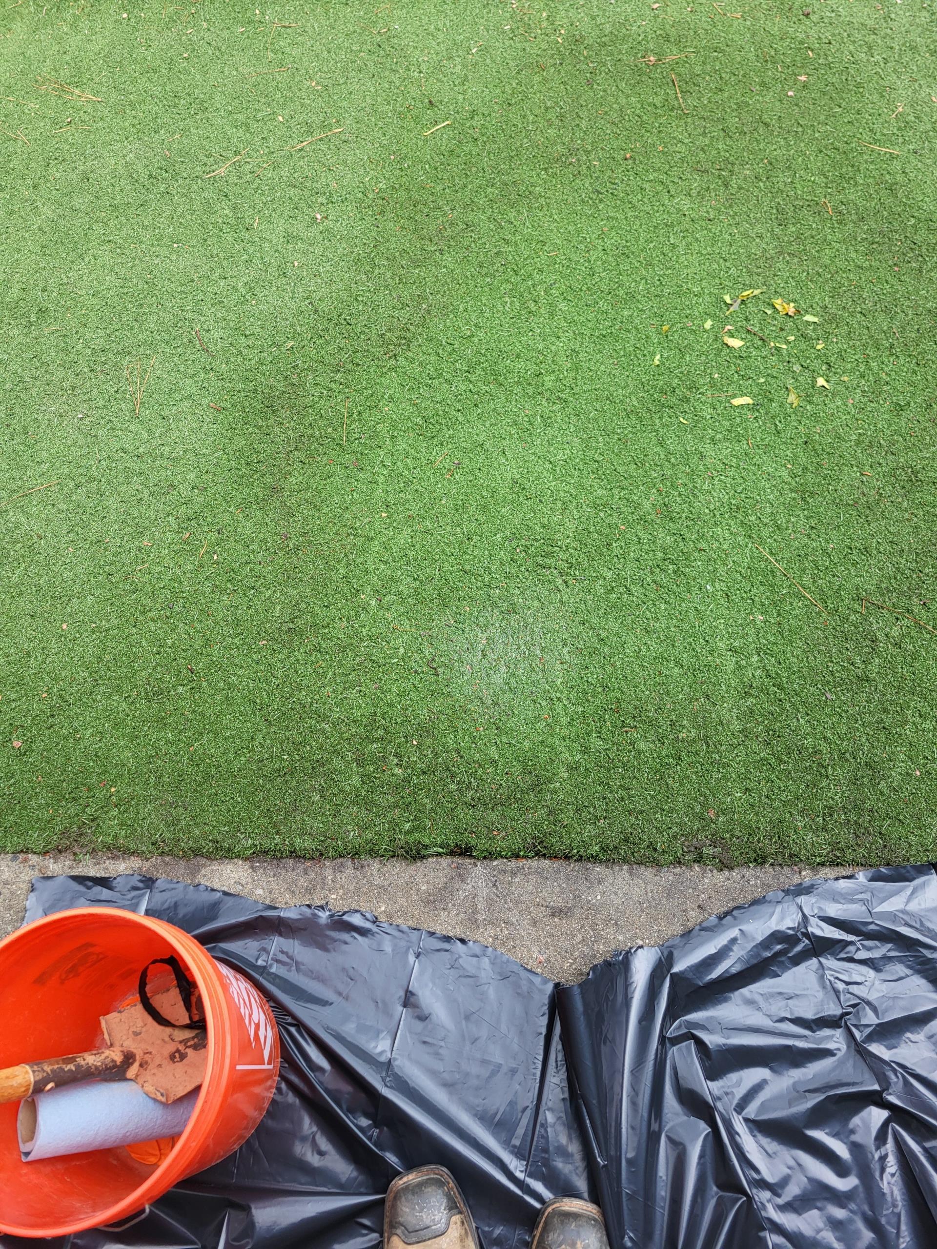 We responded to our customer due to water pooling near the playground area, indicating a possible underground leak. Upon arrival, to locate the source, we moved back the turf and dug down to expose the plumbing beneath. Once the area was opened, we discovered that the irrigation system was leaking from a damaged black rubber supply tube. Since irrigation systems require specialized components and adjustments, we recommended an irrigation company complete the repair to ensure long term reliability. To stop the active leak and prevent further water loss or ground saturation, we turned off the irrigation system. After securing the area, we backfilled the hole and restored the turf to its original position. Also during our visit, we found the meter box completely full of water. We pumped out the standing water and turned the water back on to locate the source of the leak. After testing, we determined there was an active water leak on the copper line just after the water meter.  