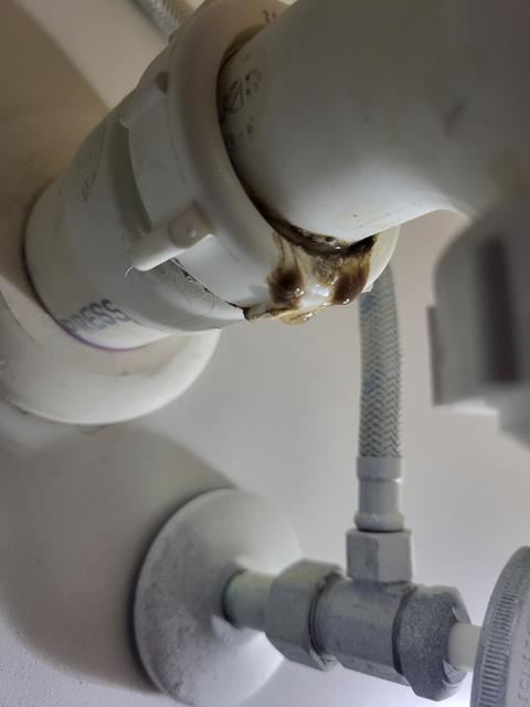 We responded to our customer regarding a leak underneath the sink caused by a loose p-trap connection. Upon arrival, we inspected the drain assembly and slip joint fittings, we identified the source of the leak and properly realigned and tightened the connection. We secured the fittings and ensured the trap was correctly seated to prevent future water leaks and drain backups. Once the repair was completed, we ran water through the drain line to test proper flow. All connections were checked for leak free operation and proper drainage performance. 