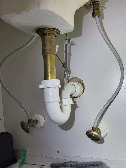 We responded to our customer after they noticed a leak coming from the faucet the upstairs lavatory faucet. Upon inspection, we found the water supply line was leaking and causing moisture to build up under the sink. To prevent further water damage, we removed the faulty supply line and replaced it with new steel braided supply lines for added durability and reliability. All connections were properly secured and brought up to current plumbing standard. Once installation was complete, we restored the water supply and thoroughly tested the faucet. We confirmed there were no leaks and that proper water flow was restored.