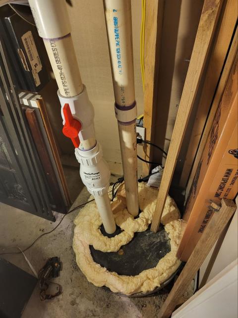 We responded to our customers home after they reported their sewage ejector pump was not cycling properly. Upon arrival, we performed a full plumbing inspection of the ejector pit and pump system. We discovered debris lodged against the float switch, which was preventing the pump from turning on and off as designed. The obstruction was removed, and the float switch was thoroughly cleaned to restore proper movement. We also cleaned out the ejector basin to prevent future issues. Once cleaning was completed, we cycled and tested the ejector pump to ensure proper operation. 
