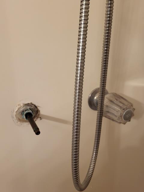 We responded to our customers home to repair the master bathroom shower due to ongoing operational issues. Upon inspection, we found that the hot and cold stems inside the shower valve were worn from normal age and mineral buildup, which can cause difficulty controlling water temperature and flow. These worn components were preventing the valve from sealing and operating properly. We shut off the water supply and removed the existing hot and cold stems from the valve body. New stems were installed to restore proper water control and consistent temperature. After completing the replacement, we turned the water back on and checked for leaks. We then caulked shower trim to provide a clean finish and help prevent moisture from entering the wall. The shower is now functioning properly with improved control and leak free operation.