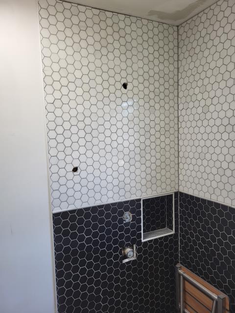 We responded to our customer to complete multiple fixture installations in the bathroom. Upon arrival, we installed two new lavatory faucets and made all water supply connections. We set a new Kohler toilet, secured it to the floor, and connected with a new seal and supply line. We also installed the shower trim, including the diverter valve and hand sprayer, to provide proper water control control and functionality. After all installations were completed, we restored water to the fixtures. We thoroughly tested each faucet, the toilet, and the shower system for proper operation. All fixtures are functioning correctly and operating leak free.  