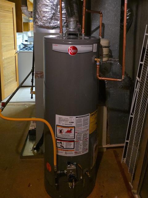 We responded to our customers home due to replacing an older water heater as part of preventative maintenance before the system failed. The existing unit has reached the end of its expected service life, and replacing it proactively helps prevent leaks, water damage, and unexpected loss of hot water. After reviewing replacement options with our customer, we proceeded with installing a new Rheem 50 gallon gas water heater. We removed the old unit and prepared the area to ensure all connections met current safety and code requirements. We installed the new Rheem 50 gallon gas water heater with properly secured gas and water connections. Once the installation was complete, we filled the tank, restored gas service, and tested the system for proper operation and leak free performance. The new water heater is now running efficiently and ready to provide reliable hot water.