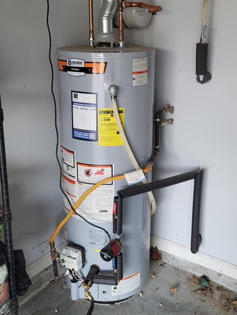 We responded to our customer to replace their existing water heater due to age and reduced performance. Upon arrival, we replaced the existing water heater with a new Rheem ProPlus 50 gallon gas water heater to provide reliable hot water and improved energy efficiency. All gas and water connections were made to code and secured for safe operation. In addition, we installed a 3/4 inch pressure reducing valve (PRV) on the main water line where it enters the home to help regulate high water pressure. This protects the plumbing system, fixtures, and appliances from potential damage caused by excessive pressure. Once the installation was complete, we tested the for leak free operation and proper function. 