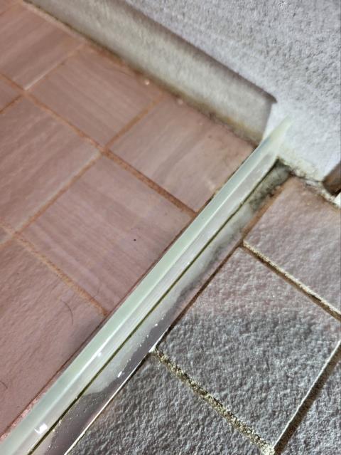 We responded to our customer due to a leak coming from the shower that was only occurring while the shower was in use. Upon arrival, we inspected the shower, we ran the shower and also inspected the basement, where we were able to confirm active leaking. Our customer also provided us a video showing the water appearing below the corner of the shower bench at the wall of the shower. The sheetrock had already been opened around the water lines and shower valve, and all plumbing connections in that area were found to be dry. After running the water for an extended period, we observed moisture surfacing where the shower meets the plastic edge strip. Based on our findings, the plumbing itself is not leaking. This appears to be a failure in the tile, grout or water proofing system that is allowing water to escape and travel into the basement. 