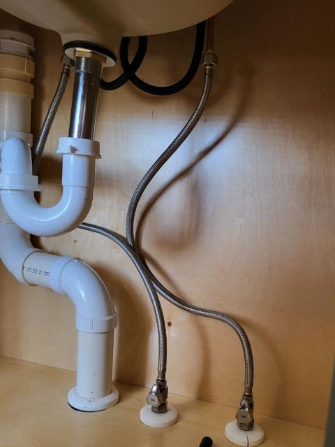 We responded to our customer to replace their existing faucet in the master bathroom with a new eight inch spread faucet that our customer supplied. Upon arrival, we removed the old faucet, and then installed the new faucet and properly aligned it to the sink. We also installed a new pop up drain assembly to ensure smooth operation and proper sealing. Also new thirty inch stainless steel braided supply lines were added to provide a secure and reliable water connection. All fittings were tightened and sealed to prevent future leaks. Once the installation was completed, we turned the water back on and tested the faucet and drain for proper operation. Everything is now functioning correctly and is leak free. 