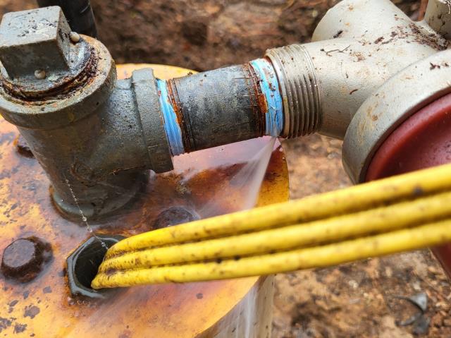 We responded to our customer after they noticed a water leak near their well system, which can quickly lead to water loss and pressure issues if not repaired. Upon arrival, we inspected the well and found a leaking pipe at the well connection that was allowing water to escape. Leaks at the well are common as fittings and piping age or shift over time. We cut out the damaged section of pipe and installed a new section to create a secure, long term repair. Once the repair was completed, we restored water service and tested the well system for leaks. Everything held properly with no signs of dripping or pressure loss. The well water line is now sealed and operating correctly.