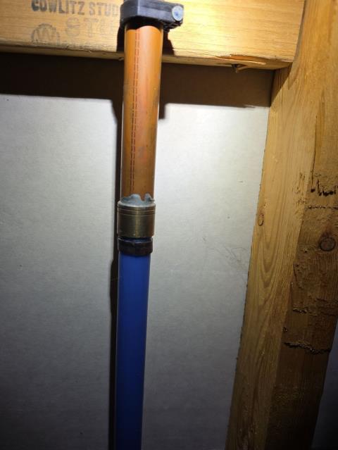 We responded to our customer after they reported a higher than normal water bill, which often indicates a hidden plumbing leak. Upon inspection, we located a pinhole leak in blue PEX water piping, which had been allowing water to escape continuously. Small PEX leaks like this can go unnoticed for some time while steadily increasing water usage. To resolve this issue, we cut out the damaged section of blue PEX piping and relaced it with new standard white PEX piping for a secure, long term repair. After completing the repair, we restored water service and tested the line for leak free operation. The leak has been repaired and the plumbing system is now operating correctly.