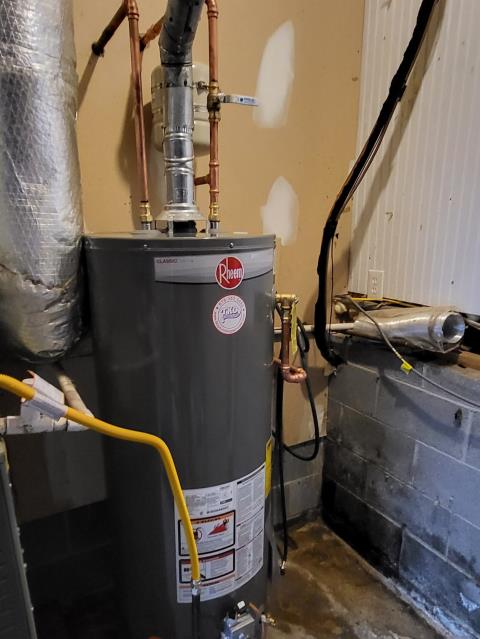 We responded to our customer in Douglasville, GA to replace an existing unit with a new Rheem 50 gallon gas water heater. We removed the old water heater and installed the new system with all required code upgrades, ensuring safe and compliant operation. All gas, water, and vent connections were properly secured during installation. Once the work was completed, we tested the system for proper heating and leak free operation. The new water heater is now functioning correctly and providing reliable hot water.