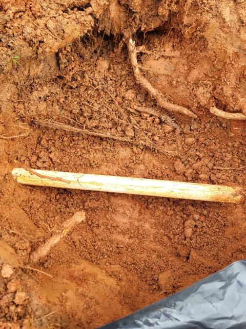 We responded to our customer in Temple, GA after they noticed a wet area in the yard indicating a possible water line leak. We excavated the area to locate the source and found a broken PVC water line underground. We repaired the damaged section of pipe to restore proper water flow. After completing the repair, we turned the water back on and tested for leak free operation. The yard leak has been resolved and the water system is functioning properly.