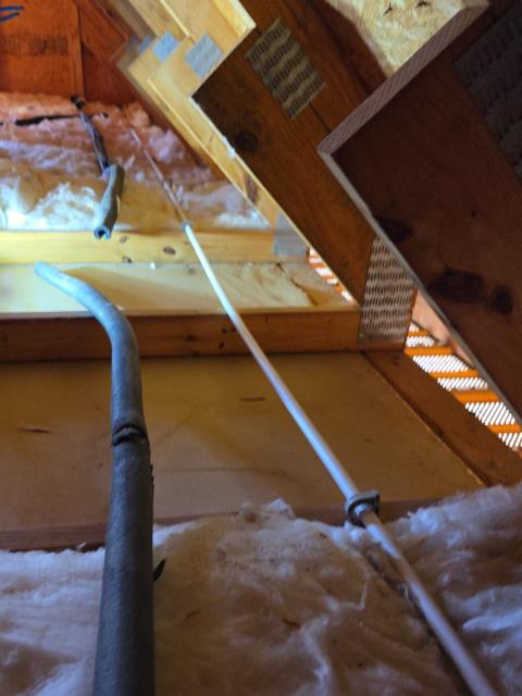 We responded to our customer in Dallas, GA after they experienced a freeze break in the attic on copper piping serving the garage hose bibbs. The customer noted this was a recurring issue, having happened multiple times on the same line. Upon inspection, we removed the damaged copper piping and replaced it with PEX piping, which is more resistant to freezing conditions. We also added insulation to help protect the line from future freeze damage. After completing the repair, we tested the system for proper, leak free operation. The line is now upgraded and better protected against future freeze breaks.