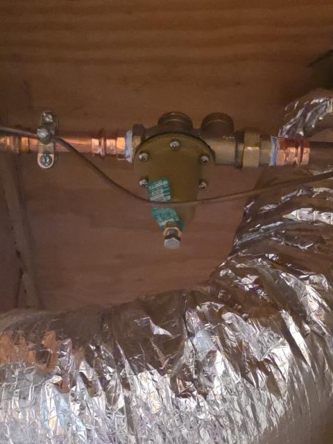 We responded to our customer in Alpharetta, GA after they reported a toilet constantly running. Upon inspection, we found the home’s water pressure was at 110 PSI, which is above the recommended level of 80 PSI and can cause plumbing issues. We replaced the pressure reducing valve (PRV) to bring the pressure back to a safe range. We also rebuilt the toilet to stop the continuous running. After completing the work, we tested the system for proper operation and leak free performance.