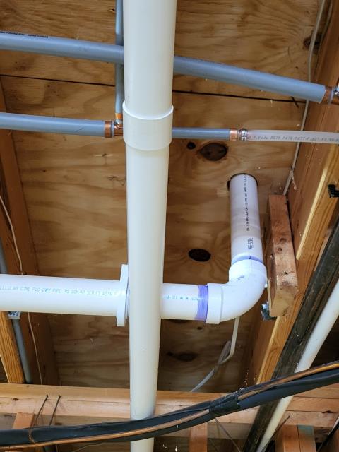 We responded to our customer in Woodstock, GA to complete a new bathroom rough in plumbing installation as part of a remodel. We installed the plumbing for two sinks, a toilet, a roll in shower, and a freestanding tub, ensuring all water and drain lines were properly routed. All rough in connections were secured to meet code and prepare for fixture installation. After completing the work, we tested the system for proper flow and leak free operation. The bathroom plumbing is now ready for the next phase of the project.