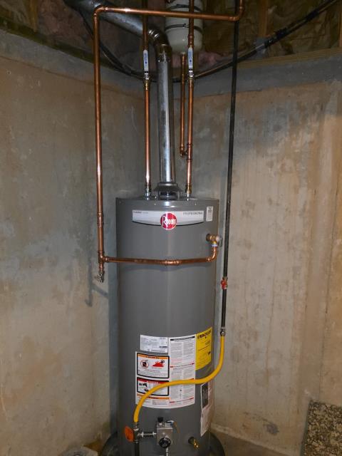 We responded to our customer in Marietta, GA after they reported a leaking water heater in the basement. Upon inspection, we confirmed the unit had failed and needed replacement. We removed the old water heater and installed a new 50 gallon gas water heater to restore reliable hot water. All gas and water connections were properly secured during installation. After completing the work, we tested the system for proper operation and leak free performance. The new water heater is now functioning correctly.