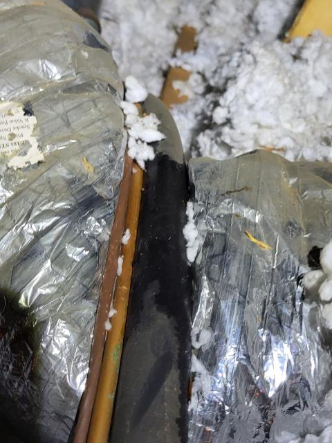 We responded to our customer in Douglasville, GA after they reported water leaks in the ceiling and drop ceilings. Upon inspection, we found the leaks were coming from a frozen HVAC line set, not the plumbing system. Frozen lines can cause condensation and water damage when they thaw. Since this issue is related to the HVAC system, we recommended the customer contact an HVAC company for proper repair. No plumbing repairs were needed at this time.