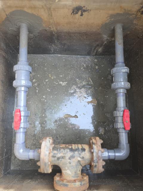 We responded to a neighborhood in Acworth, GA that was concerned they were loosing sewage into the river behind the neighborhood due to the sewage smell in the neighborhood. Once our team was on site, we determined that the lift station was in fact leaking sewage into the river behind the neighborhood. We returned the following day to dig up lift station vault and replaced galvanized lines going into lift station well with new PVC piping. We also replaced the rusted and leaking galvanized drain lines going into the lift station well with new PVC piping. Our team also installed new two new check valves and two new shut off valves. Once repair was complete, we tested pumps and new PVC lines for proper operation and proper drainage. After test was complete, we filled in vault area. 