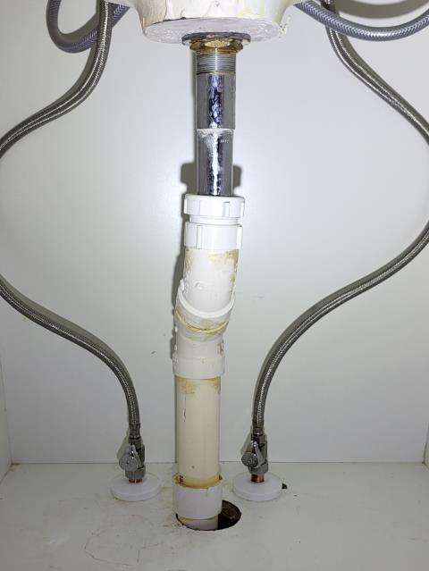 We responded to our customer in Alpharetta, GA to address leaking or failing shut off valves under the bathroom sink. We removed the old valves and installed new shut off valves and supply lines for the lavatory faucet. All connections were properly secured during installation. Once the replacement was completed, we ran water and tested for proper, leak free operation. The lavatory plumbing is now functioning correctly.