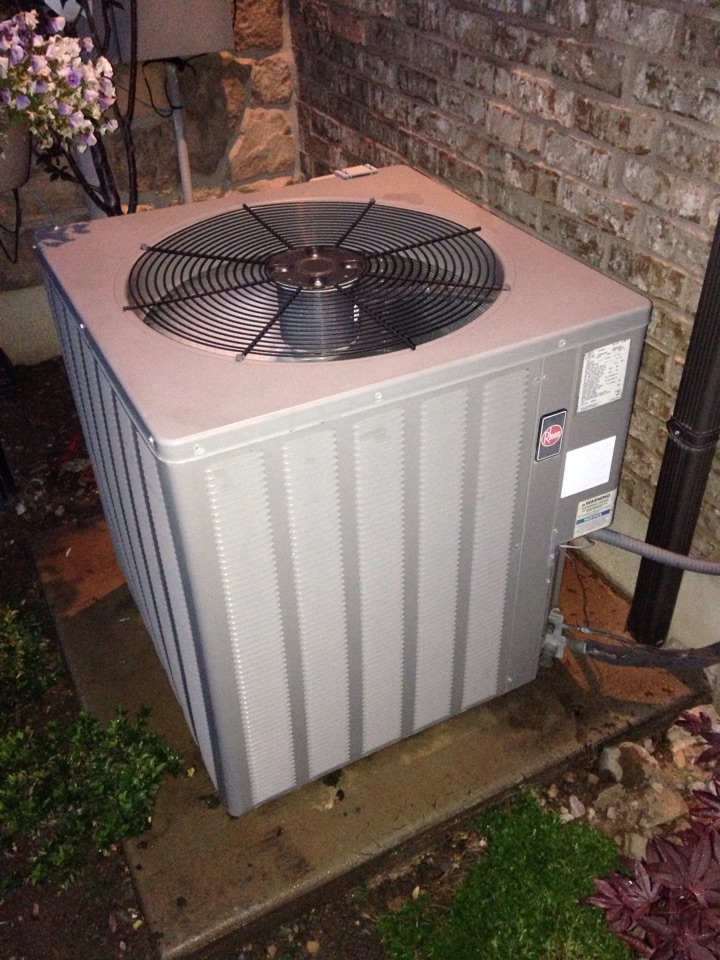 Air conditioning repair on Rheem unit. Thermostat wiring issue. Air conditioner tune up for spring maintenance. 