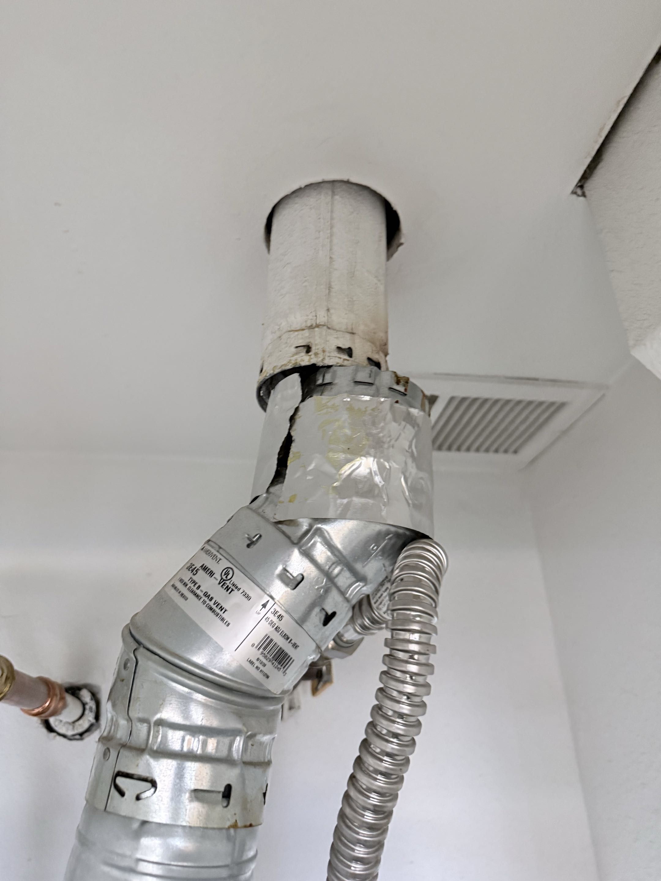 Performed preventative maintenance In Lewisville and found water heater flue pipe disconnected went ahead and reattached for customer 