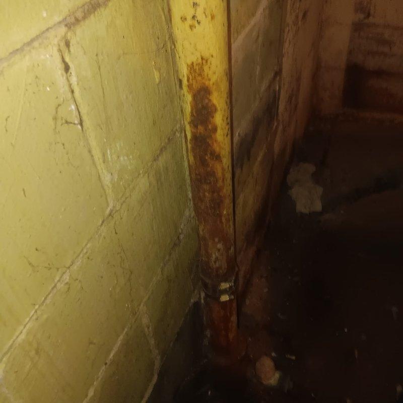 Conducted inspection of client's kitchen and bathroom plumbing systems. Identified severe rust deterioration on main water supply pipe requiring replacement, and examined ABS drain pipe with P-trap installation in wall cavity. Provided comprehensive estimate for necessary repairs and replacement of damaged components.