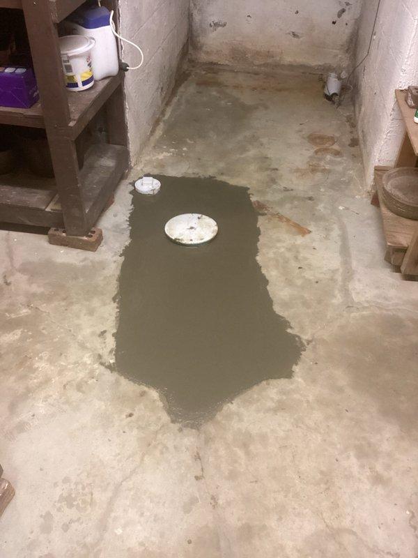 Excavated concrete floor and installed new 4" PVC backwater valve with riser kit and lid to prevent sewer backups. Simultaneously installed new 4" PVC cleanout for improved system access and maintenance. Completed job with proper concrete restoration and removal of all debris from premises.