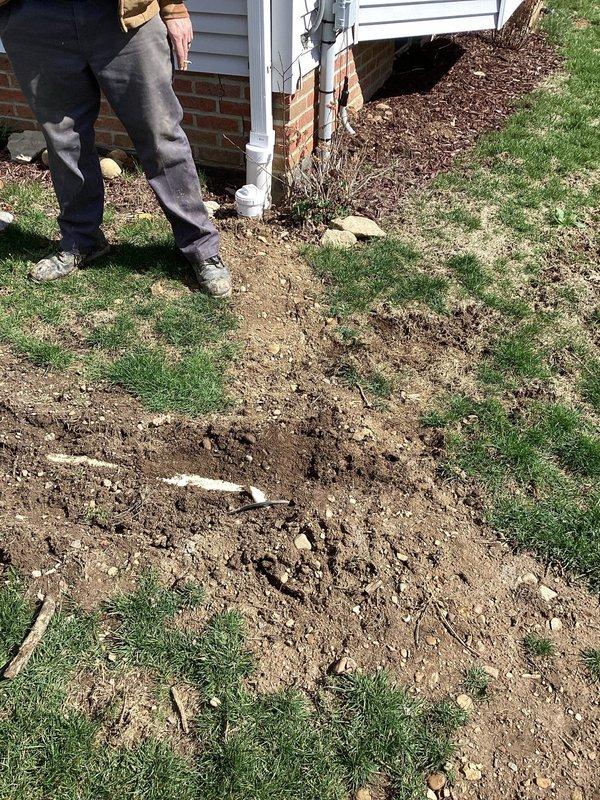 Completed pipe extension as per approved proposal. Excavated area around foundation to access existing plumbing line. Used camera inspection to verify proper installation and connection integrity after extension work was completed.