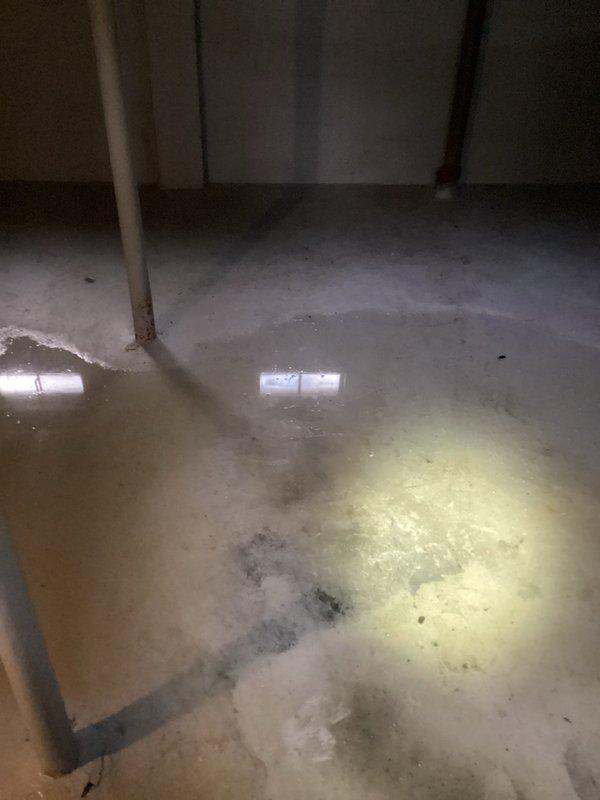 Responded to report of main drain backup with suspected leaking in basement area. Upon arrival, found evidence of sewage backup on concrete floor with visible staining and moisture accumulation in utility space. Performed main drain cleanout procedure to clear blockage causing the backup issue. Successfully restored proper drainage flow through main line, eliminating the backup condition. Verified system operation and confirmed no active leaking present after cleanout completion.