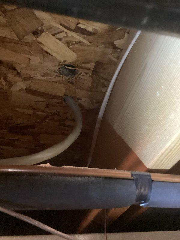 Performed diagnostic evaluation for residential gas line installation from basement to kitchen for new gas range, and assessed requirements for new refrigerator water line with dedicated shut-off valve. Inspected existing utility routing through basement and crawl space areas, documenting current plumbing infrastructure and determining optimal path for new gas piping and water supply line installations.