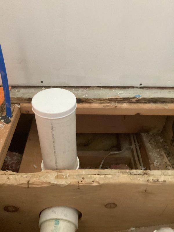 Responded to service call for toilet flange repairs in multi-level residential property. Upon arrival, found subfloor had been removed to allow access to plumbing fixtures. Successfully installed new add-a-flange assembly for first floor bathroom toilet to restore proper mounting height and seal integrity. Inspected second floor bathroom flanges and identified both require raising to meet proper installation specifications. Work on second floor flanges scheduled for return visit once subfloor replacement is completed. All accessible plumbing connections secured and tested for initial installation phase.