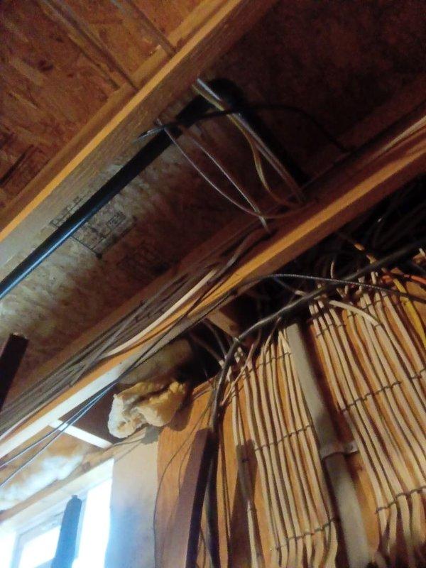 Installed approximately 30 feet of gas piping for interior residential application. Routed new gas line through ceiling cavity utilizing existing access points between exposed wooden joists and around HVAC ductwork. Secured piping per code requirements and ensured proper clearances from electrical wiring and mechanical systems throughout the installation run.