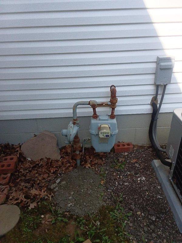 Completed installation of 20 feet of gas piping with exterior tap location in City of Stow. The gas line was routed to the existing meter assembly, with proper copper piping connections made to ensure safe and code-compliant natural gas delivery to the residence. All connections were pressure tested and verified for leak-free operation.