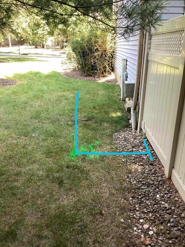 Completed main line drainage repair in front yard area following unsuccessful snaking attempts. Excavated approximately 30 feet of damaged underground drain line that had been marked with spray paint for location identification. Replaced broken riser and repaired compromised underground piping sections. Removed failed pipe sections, installed new drainage piping to restore proper flow, and backfilled excavated trench. Restored disturbed lawn area with topsoil and seed, ensuring proper grade for surface water management. All work completed in accordance with drainage assessment findings that identified blocked gutter transitions, broken riser, and underground line failures.