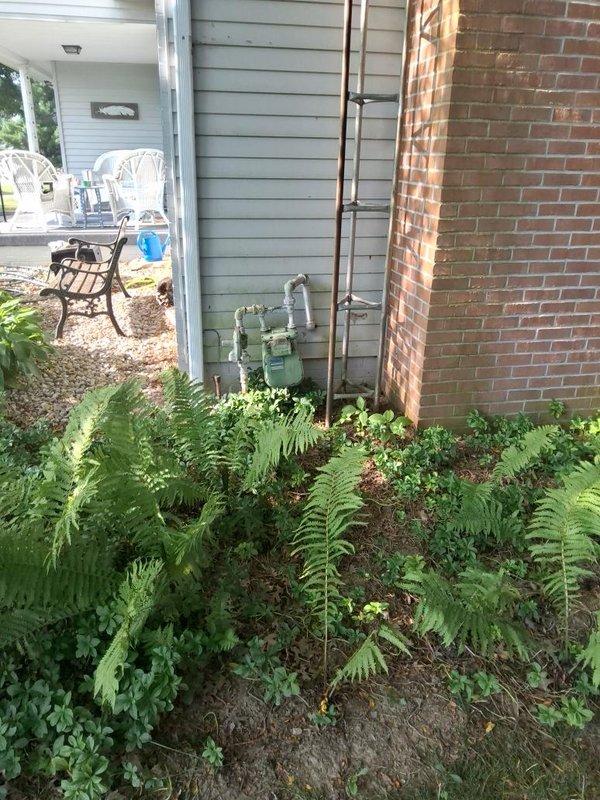Completed installation of 10 feet of gas piping with outdoor tap location in Stark County under permit requirements. Successfully connected new gas line to existing meter assembly mounted on exterior vinyl siding, utilizing proper fittings and securing all connections to code specifications for safe natural gas delivery to the residence.
